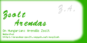 zsolt arendas business card